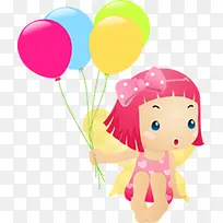 卡通可爱小女孩气球