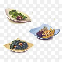水彩食物