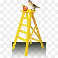 黄色梯子小鸟苹果