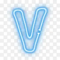 蓝色光芒字母v