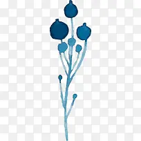 藏青色水墨花卉图案