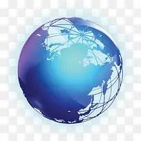 蓝紫色手绘科技地球