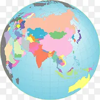 矢量手绘立体地球