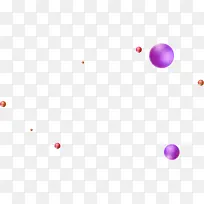 紫色手绘圆球漂浮装饰