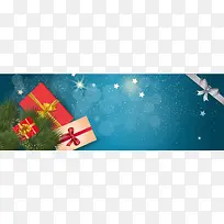 精致圣诞礼盒banner背景