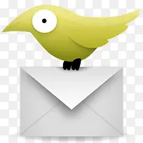 橙色小鸟邮件PNG图标