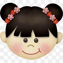 手绘女童头像