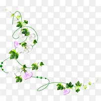 白紫花朵装饰素材