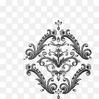 矢量手绘欧式花纹