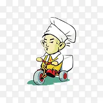 创意卡通送餐员插图元素