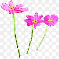 粉色春季手绘美化小花