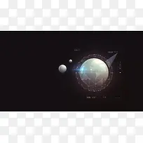 黑色背景前的白色星球
