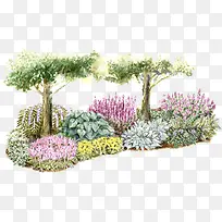绘画园林植物海报