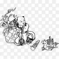 矢量年画人物免费图片