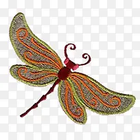刺绣花蜻蜓