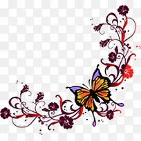 创意设计蝴蝶花朵装饰