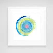 蓝色漩涡水彩插画