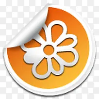橙色LOGO设计花朵标志图标