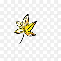 矢量手绘水彩插画枫叶