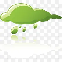 矢量绿色设计创意雨云LOGO图标