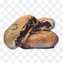 红豆饼手绘画素材图片