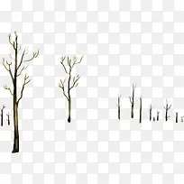 冬季卡通雪景树木