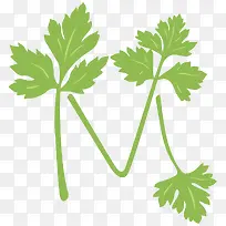 卡通蔬菜水果字母M