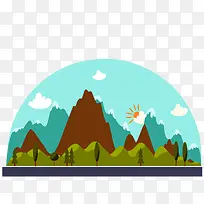卡通树木风景