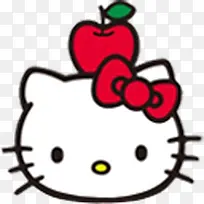 红色苹果在头上的Hello Kitty