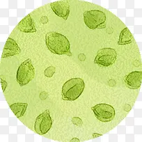 绿色树叶圆形卡通
