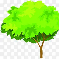 绿色茂盛的卡通树