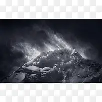 灰色神秘雪山风景