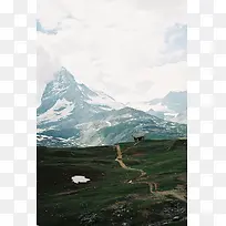 雪山浪漫大屏背景