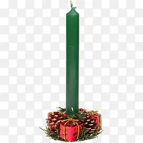 绿色圣诞蜡烛
