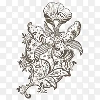卡通手绘复古花纹底纹