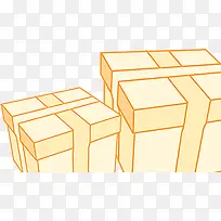 黄色手绘卡通立体礼盒