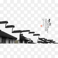 古建筑中国风画册元素