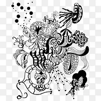 矢量抽象花实团