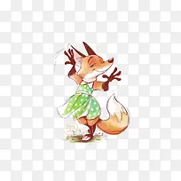 欢乐跳舞的小狐狸
