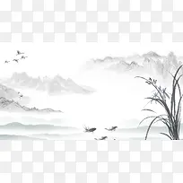 中国风山水古画背景