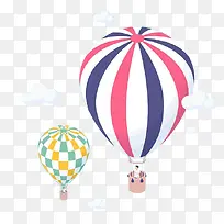 跳伞热气球插图插画