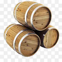 木制酒桶堆叠