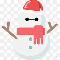 手绘矢量圣诞雪人元素