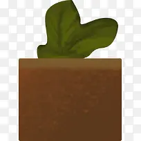 手绘插植物绿色