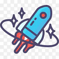 手绘矢量飞船元素