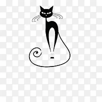 黑色的卡通猫咪