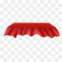 红色桌布台面