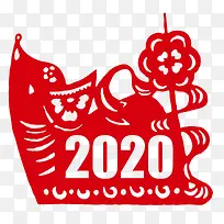 2020红色鼠年窗花