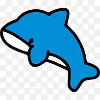 可爱蓝色小海豚
