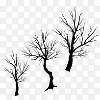 三颗树的剪影